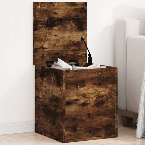 vidaXL Bo&icirc;te de rangement ch&ecirc;ne fum&eacute; 40x42x46 cm bois d'ing&eacute;nierie