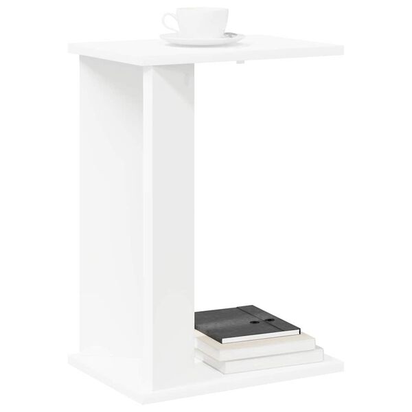 vidaXL Table d'appoint Blanc 35 x 25 x 50 cm Bois d'ing&eacute;nierie