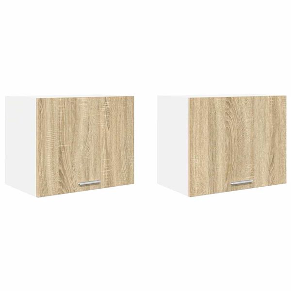 vidaXL Armoire suspendue 2 pcs Ch&ecirc;ne Sonoma et Blanc 50 x 31 x 40 cm