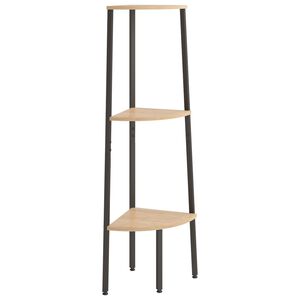 vidaXL &Eacute;tag&egrave;re d'angle 3 niveaux Marron clair et noir 45,5x31,5x120 cm