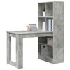 vidaXL Bureau Gris b&eacute;ton 122 x 67 x 145 cm Bois d'ing&eacute;nierie