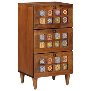 vidaXL Buffet avec tiroir Noyer 40 x 33 x 75 cm Bois de mangue massif