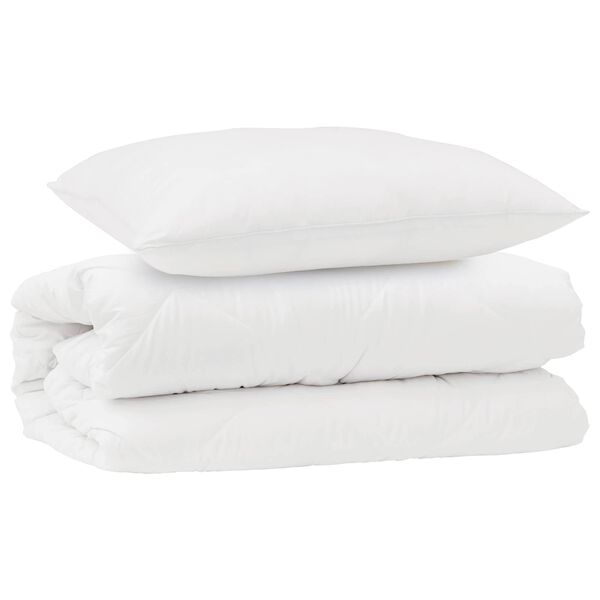 vidaXL Ensemble de Duvet avec oreiller 2 pcs Blanc Microfibre