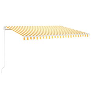 vidaXL Auvent manuel r&eacute;tractable avec LED 450x300 cm Jaune et blanc