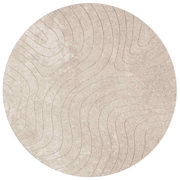 vidaXL Tapis de surface Rond PALMERAS Beige &Oslash; 160 CM Polyester