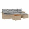 vidaXL Ensemble de canap&eacute; de jardin 6 pc Beige polyrotin