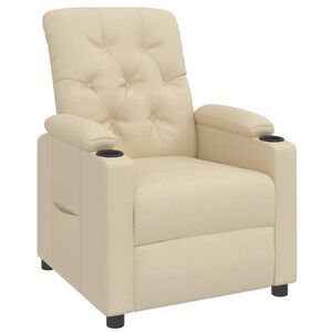 vidaXL Fauteuil inclinable Cr&egrave;me Tissu