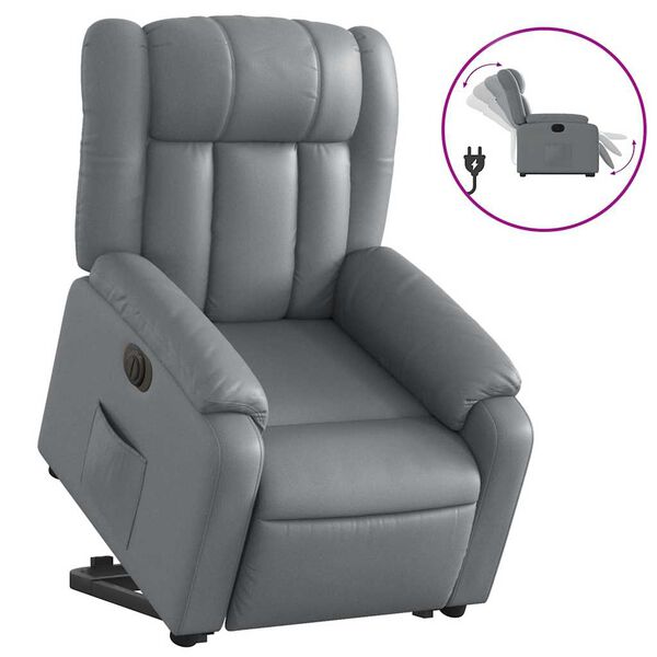 vidaXL Fauteuil inclinable &eacute;lectrique gris similicuir