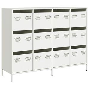vidaXL Buffet blanc 135x39x103,5 cm acier lamin&eacute; &agrave; froid