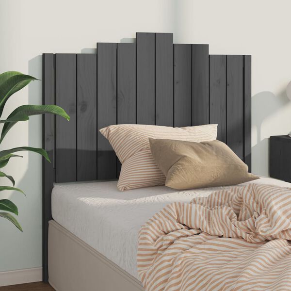 vidaXL T&ecirc;te de lit Gris 106x4x110 cm Bois massif de pin