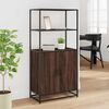 vidaXL Buffet haut chêne marron 68x35x139 cm bois d'ingénierie métal