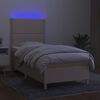 vidaXL Sommier &agrave; lattes de lit et matelas et LED Cr&egrave;me 100x200cm Tissu