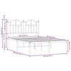 vidaXL Cadre de lit m&eacute;tal sans matelas et t&ecirc;te de lit blanc 120x190 cm