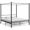 vidaXL Cadre de lit &agrave; baldaquin sans matelas noir m&eacute;tal 180x200 cm