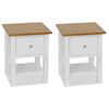 vidaXL Tables de chevet 2 pcs 36x30x47 cm bois de ch&ecirc;ne massif