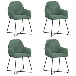 vidaXL Chaises de salle &agrave; manger 4 pc Velours Vert Mer 55 x 50 x 84 cm