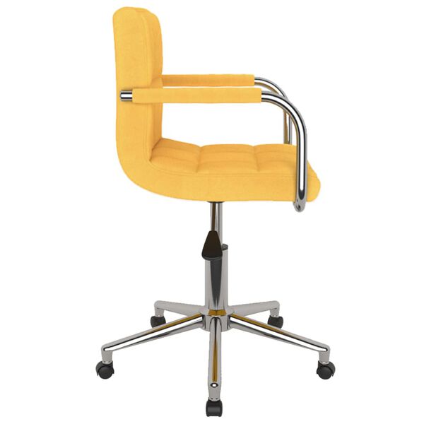 vidaXL Chaise pivotante de bureau Jaune moutarde Tissu
