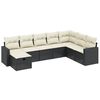 vidaXL Salon de jardin 8 pcs avec coussins noir r&eacute;sine tress&eacute;e