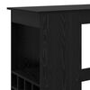 vidaXL Table de bar Ch&ecirc;ne noir 90 x 47.5 x 103.5 cm Bois d'ing&eacute;nierie