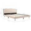 vidaXL Cadre de lit Beige Tissu 160 x 200 cm