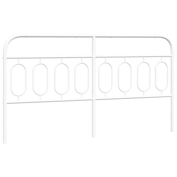 vidaXL T&ecirc;te de lit m&eacute;tal blanc 183 cm