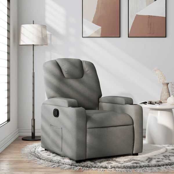 vidaXL Fauteuil inclinable en tissu gris foncé