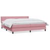 vidaXL Sommier &agrave; lattes de lit avec matelas rose 180x220 cm velours