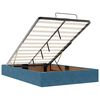 vidaXL Lit ottoman avec matelas et LED bleu fonc&eacute; 90x200cm velours