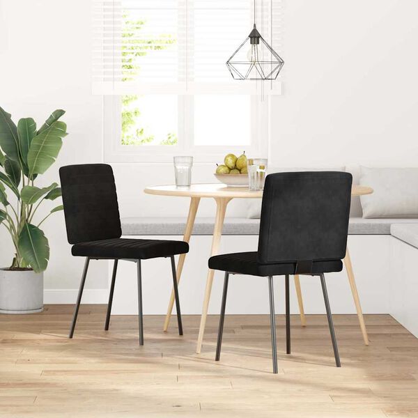vidaXL Chaises &agrave; manger lot de 2 Noir Velours