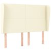 vidaXL T&ecirc;te de lit avec oreilles Cr&egrave;me 147x23x118/128 cm Similicuir