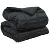 vidaXL Duvet d'hiver Noir 200 x 140 cm Satin et Microfibre