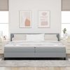 vidaXL Lit &agrave; ressorts avec matelas Gris clair 200 x 200 cm Polyester