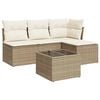vidaXL Salon de jardin avec coussins 5 pcs beige r&eacute;sine tress&eacute;e