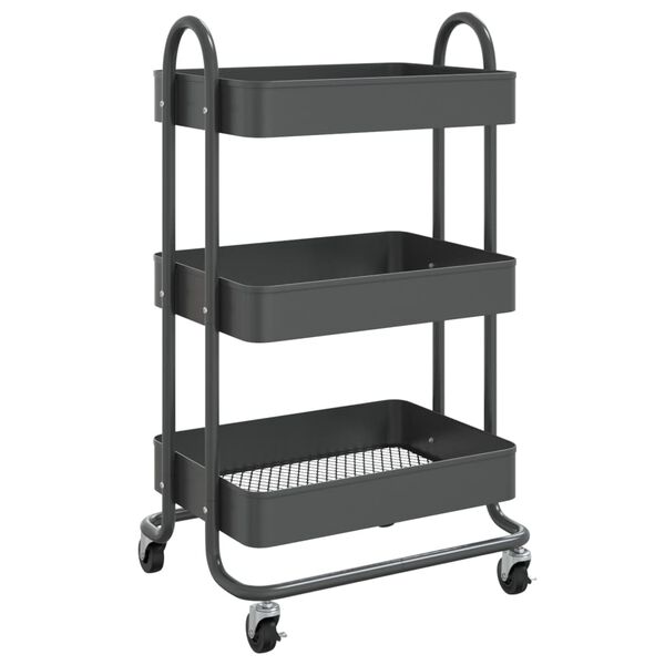 vidaXL Chariot &agrave; 3 niveaux Anthracite 43x34x79 cm Acier
