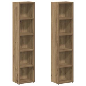 vidaXL Armoires &agrave; CD 2 pcs ch&ecirc;ne artisanal 21x16x93,5 cm