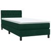 vidaXL Sommier &agrave; lattes de lit et matelas vert fonc&eacute; 80x210 cm velours