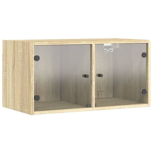 vidaXL Armoire murale avec portes en verre ch&ecirc;ne sonoma 68,5x37x35 cm