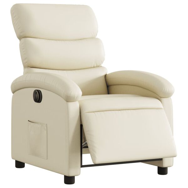 vidaXL Fauteuil inclinable électrique Crème Similicuir