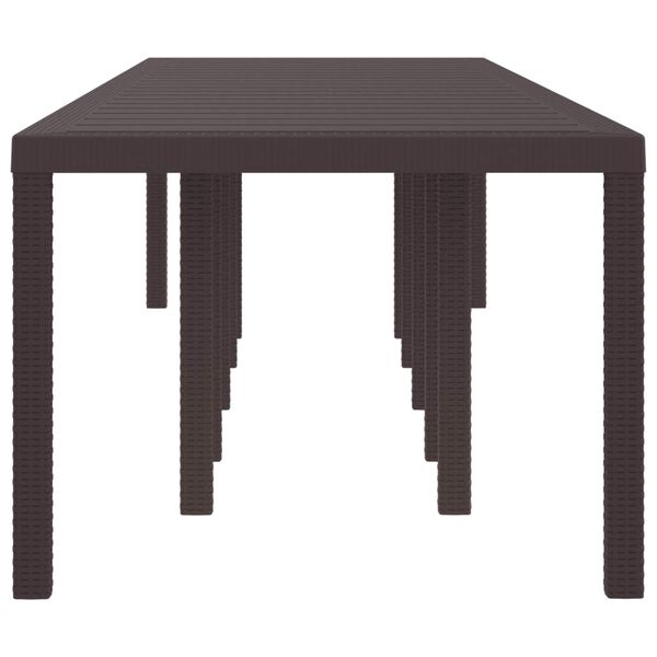 vidaXL Table de jardin pour repas Marron 350 x 100 x 73 cm polyrotin