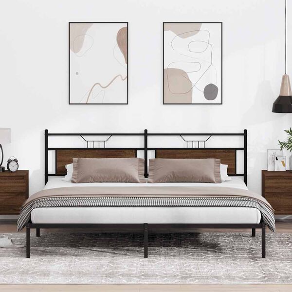 vidaXL Cadre de lit sans matelas ch&ecirc;ne marron 193x201 cm