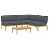 vidaXL Ensemble de Canap&eacute;s Uni 4 pcs Anthracite Bois d'Acacia Massif