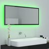 vidaXL Miroir LED salle de bain Noir brillant 100x8,5x37 cm Acrylique
