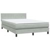vidaXL Sommier &agrave; lattes de lit et matelas et LED gris clair 160x210cm velours