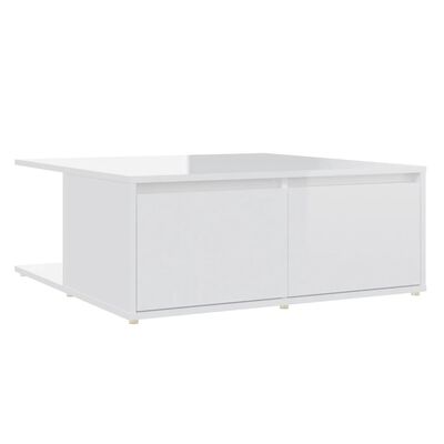 vidaXL Table basse Blanc brillant 80x80x31 cm Aggloméré