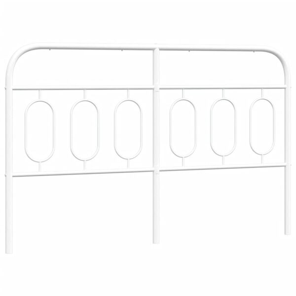 vidaXL T&ecirc;te de lit de remplacement m&eacute;tal blanc 137 cm