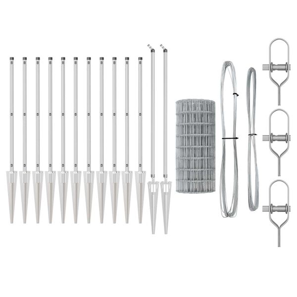 vidaXL Clôture avec poteau Argenté 1 x 10 m Acier