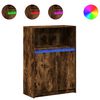 vidaXL Buffet avec LED ch&ecirc;ne fum&eacute; 72x34x100 cm bois d'ing&eacute;nierie