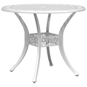 vidaXL Table de jardin blanc &Oslash;90x75 cm aluminium coul&eacute;
