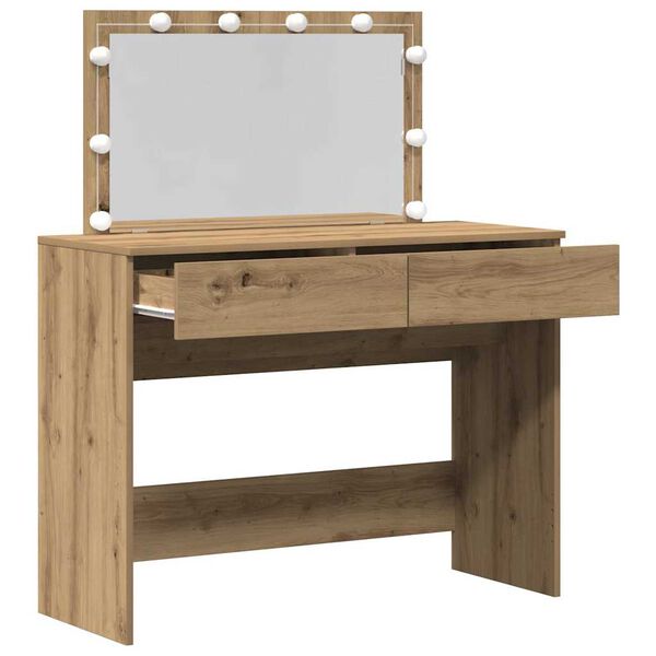 vidaXL Table de Toilette avec tiroir Ch&ecirc;ne artisanal 100 x 40 x 120 cm