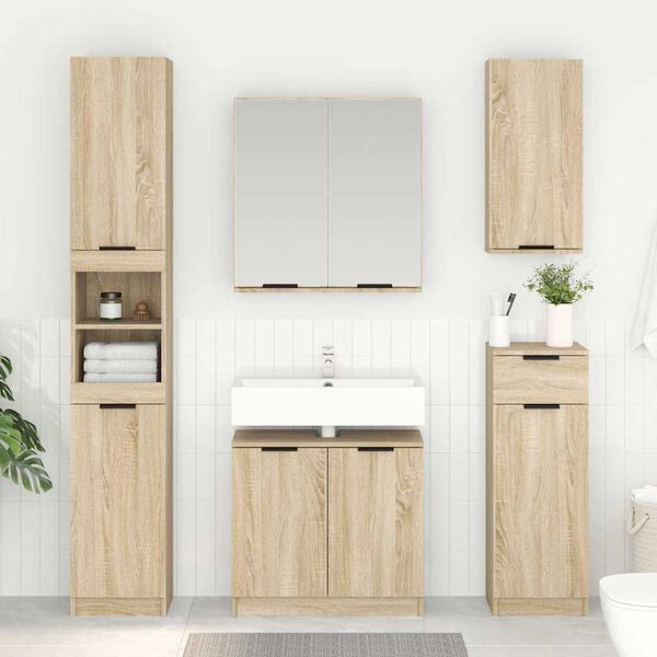 vidaXL Cabinet de salle de bain Ch&ecirc;ne Sonoma 64,5 x 33,5 x 59 cm